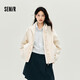 森馬（Semir）外套女秋季設計感木耳邊彎刀袖寬松肌理白色2025夾克10A525108005