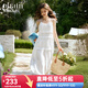 Olrain歐芮兒白色吊帶連衣裙女春夏2025新款法式純欲風(fēng)蕾絲裙 白色 M