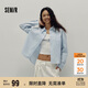 森馬（Semir）長(cháng)袖襯衫女簡(jiǎn)約寬松襯衣字母印花短背心秋通勤兩件套107524105001