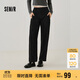 森馬（Semir）休閑褲女黑色闊腿褲顯瘦通勤氣質(zhì)2025春百搭長(cháng)褲簡(jiǎn)約109125127003
