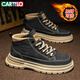 卡帝樂(lè )鱷魚(yú)（CARTELO）馬丁靴男款秋冬季2025潮牌工裝靴男士皮靴子高幫男靴 黑色 42碼