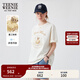 Teenie Weenie小熊女裝短袖T恤25夏季新款萬(wàn)針刺繡藍色學(xué)院風(fēng)上衣 乳白色 M