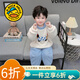 G.DUCKKIDS童裝男童睡衣秋冬季兒童家居服珊瑚絨套裝3-6歲男寶寶長袖空調(diào)服 藍色 90  建議身高85-95cm