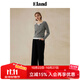 ELAND【95%棉】衣戀長(zhǎng)袖T恤女學(xué)院風(fēng)假兩件羅紋v領(lǐng)上衣25秋季新款 深灰色(17)D/Grey M 165
