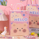 TaTanice 禮品袋 卡通手提袋生日禮物節(jié)日禮品收納袋高級(jí)感購(gòu)物包裝袋可愛(ài)紙袋 hello熊五件裝