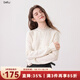 百圖（betu）女裝2025年秋季新款毛針織衫氣質(zhì)提花設計舒適長(cháng)袖上衣女2509T30 米白 M