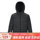 千仞崗春秋季輕薄短款羽絨服男士卸連帽休閑運動(dòng)上衣簡(jiǎn)約商務(wù)保暖外套 魔力黑 L (170)