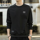 JEEP SPIRIT吉普衛(wèi)衣男春秋季男士衛(wèi)衣圓領上衣服休閑T恤男裝 黑色 XL 