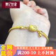 集記世家3D硬金999足金可愛KT貓頭鈴鐺黃金手鐲光面光圈手鏈女款黃金手鐲 黃金KT貓手鏈約5g【鈴鐺款】 克重多退少補(bǔ)（手鏈可調(diào)節(jié)）
