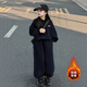 女童運動(dòng)套裝秋裝2025新款女孩大童秋季衛衣兒童早秋韓系穿搭衣服 加絨加厚藏青套裝（衛衣+褲子） 140
