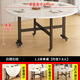 歐凱多折疊餐桌小戶(hù)型家用飯桌可移動(dòng)出租房折疊桌簡(jiǎn)易餐廳客廳大圓桌子 白理石紋1.3米可坐7-8人 單桌