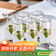 青蘋果耐熱水杯290ml6只 無(wú)鉛玻璃杯牛奶杯啤酒杯綠茶杯多功能杯套裝