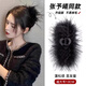 兩世歡羽毛抓夾女士發(fā)夾后腦勺發(fā)飾高級感夾子2025新款高端毛毛鯊魚夾 黑大號13CM
