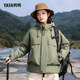 鴨鴨沖鋒衣羽絨服男女防水登山戶外時尚情侶冬季防風保暖加厚外套 苔綠色 2XL （165-190斤）