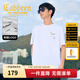 卡賓（CABBEEN）【刺繡logo】男裝涼感印花T恤短袖夏季新款潮流寬松圓領(lǐng)上衣 漂白色02 M /170/48