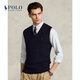 Polo Ralph Lauren 拉夫勞倫 男裝 經(jīng)典款絞花編結棉質(zhì)針織衫背心RL15101 400-藍色 L