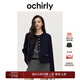 歐時(shí)力（ochirly）歐時(shí)力澳進(jìn)口美麗諾羊毛雙面呢小香風(fēng)短外套24秋冬新 藏青 L