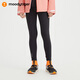 moodytiger女童緊身褲柔軟高彈春秋裝兒童褲子針織個(gè)性戶(hù)外運動(dòng)長(cháng)褲 |小云朵 炭黑色 130 cm