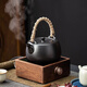 沐茶境（MUCHAJING）烏金石茶盤(pán)帶排水家用天然石頭茶臺簡(jiǎn)約茶具托盤(pán)辦公室干泡茶海 主圖電陶爐+陶壺