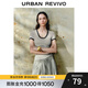 UR2025夏季新款女裝休閑簡約百搭撞色邊短袖T恤UWB450046 粉卡其 XL