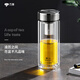 萬(wàn)象（WANXIANG）雙層玻璃杯大容量高顏值簡(jiǎn)約商務(wù)泡茶杯帶蓋高硼硅玻璃杯車載便攜 V48RL-鈦銀色370ml