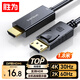 勝為（shengwei）DP轉(zhuǎn)HDMI轉(zhuǎn)接線 4K高清1.2版 DisplayPort轉(zhuǎn)HDMI視頻線 電腦接電視顯示器轉(zhuǎn)換器線1.8米ADH1018G