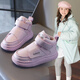 芭芭鴨兒童棉鞋冬季防潑水百搭款面包鞋女童童鞋男童加絨棉靴 紫色32