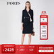 PORTS寶姿女裝新款時(shí)尚氣質(zhì)七分袖連衣裙ALM8D600JWP052 黑色-2 M (6)