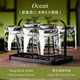 Ocean進(jìn)口玻璃杯家用待客杯子喝水綠茶杯果汁啤酒杯耐熱高檔套裝 四方295mlx6+黑色杯架