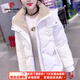 皮爾卡丹（pierre cardin）款冬季羽絨棉服女短款2025年新款韓版時(shí)尚加厚上衣寬松大尺碼外套 白色【帽子可拆卸】 M 95-110斤
