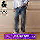 杰克·瓊斯（JACK&JONES）25年男裝秋季直筒牛仔褲男高彈力簡(jiǎn)約寬松潮流休閑褲子品牌男褲 153 中牛仔藍-非涼感1 寬松直筒，卡碼拍小 32 175 W32/L32