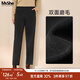 MsShe大碼女裝2025秋冬【加厚保暖雙面磨毛】胖mm高腰哈倫長(cháng)褲子 A款黑色現貨偏小半個(gè)碼 3XL
