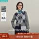 茵曼2025秋冬女裝新款學(xué)院風(fēng)菱格立體花朵毛衣外套圓領(lǐng)針織衫開衫 花灰色 S