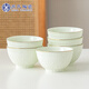 蘇氏陶瓷（SUSHI CERAMICS）浮雕青瓷描金小草米飯碗湯碗4.5英寸6個(gè)裝J0985