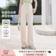 香影直筒闊腿褲女高腰2025秋季新款寬松長(cháng)褲抽繩米白色垂感糯米褲 米色 S