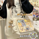 威納登學(xué)院風(fēng)簡約百搭斜挎包大容量上課郵差包女透明吧唧單肩娃包痛包 米白色（不帶掛件）