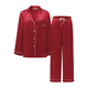 Not Just Pajama  新年禮物】重磅真絲長(cháng)袖睡衣套裝愛(ài)心鑲鉆家居服 深酒紅【睡衣?tīng)C鉆款 XL