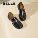 百麗（Belle）時尚飾扣樂福鞋女平跟通勤單鞋B7X1DAA5 黑色 38 (240mm)