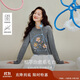 茵曼格雷系立體繡花毛衣2025秋女裝新款長袖內(nèi)搭上衣 貴族灰 M