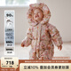 OAK FAMILY白鵝絨新生嬰兒羽絨服冬季連體衣外出保暖寶寶羽絨爬服新生兒衣服 魔法森林【精靈帽】 80cm