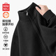名創(chuàng  )優(yōu)品（MINISO）針織開(kāi)衫外套男春秋款立領(lǐng)雙拉鏈美式復古痞帥厚毛衣男款軟糯外搭 黑色(純色) M 170 (體重90-120斤)