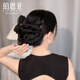 鉑思亞氤氳2025新款抓夾女成人黑色蝴蝶結(jié)鯊魚夾后腦勺發(fā)夾蓬松頭飾發(fā)飾 黑色