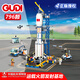 古迪（gudi）航天火箭積木戰斗機直升飛機空間站拼裝模型男孩兒童玩具生日禮物 運載火箭發(fā)射基地【796顆?！? title=