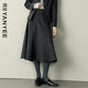 顏域（YANYEE）【79%羊毛】顏域灰色魚(yú)尾毛呢半身裙女2025冬季新款磨毛長(cháng)款裙子 深灰 M