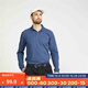 迪卡儂（DECATHLON）polo長(cháng)袖polo衫男T恤男士翻領(lǐng)寬松保羅大碼男裝秋INESIS 晴藍色 2XL