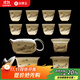 金鑲玉功夫茶具整套裝陶瓷茶壺送人禮品盒高檔羊脂玉白瓷 山水描金13頭