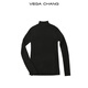 VEGA CHANG【柔彩漫敘】無(wú)縫一體 恒溫羊毛打底衫女 幽巖黑 均碼 F