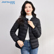 真維斯（JEANSWEST）羽絨服2025冬季連帽輕薄短款外套白鴨絨保暖舒適黑色L