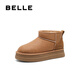 百麗戶(hù)外徒步雪地靴女保暖加絨短靴B2169DM4 棕色 38