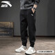 安踏（ANTA）運動(dòng)褲男士秋冬季新款加絨保暖跑步針織長(cháng)褲寬松休閑褲子 -1基礎黑/基礎款/束腳 L /175-適合120-140斤